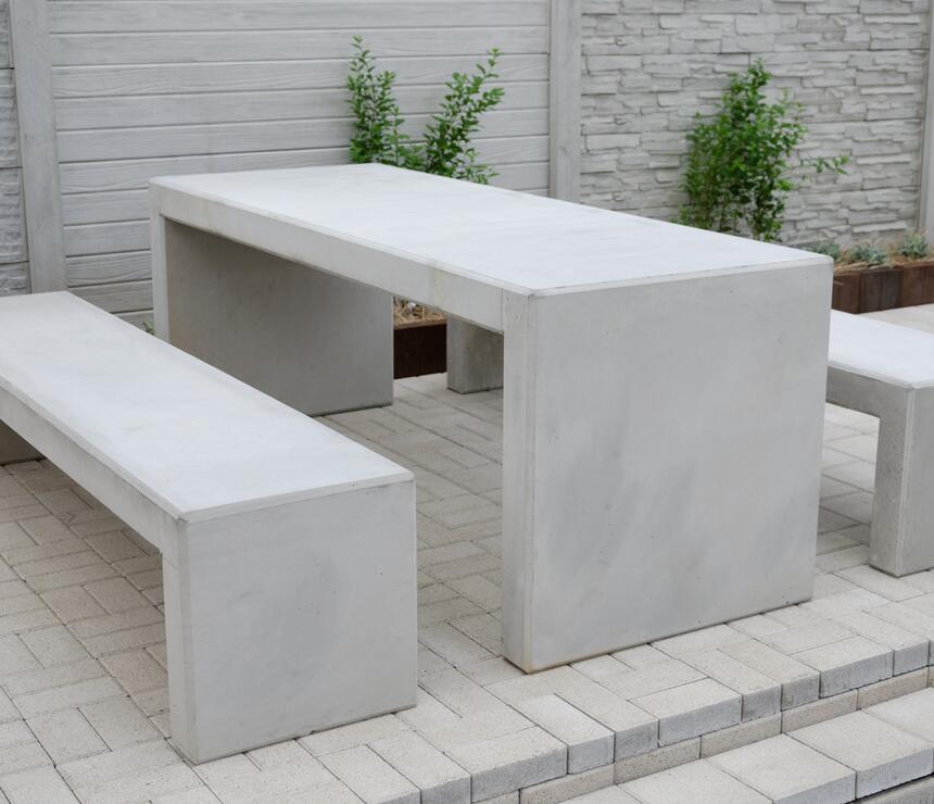 Betonová lavička PREFA LINIE, betonový stůl PREFA LINIE - foto č.5